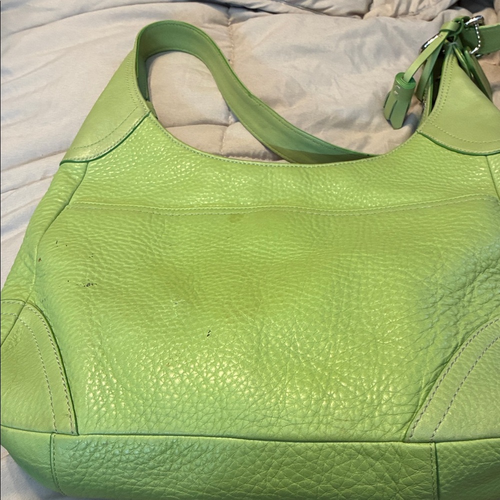 Coach Lime Green Leather Hobo Bag